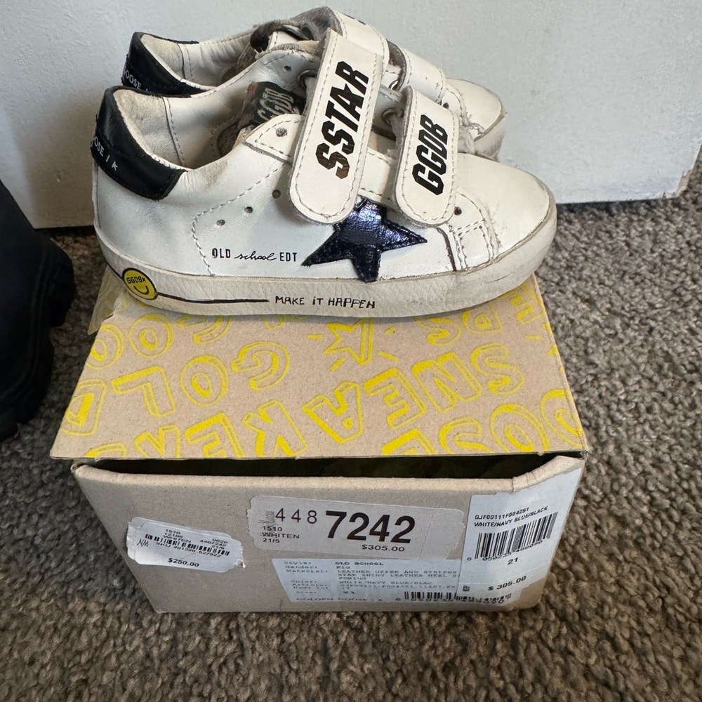 Golden Goose Kids White Sneakers with Black Star